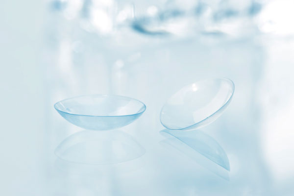 A closeup of a pair of contact lenses.